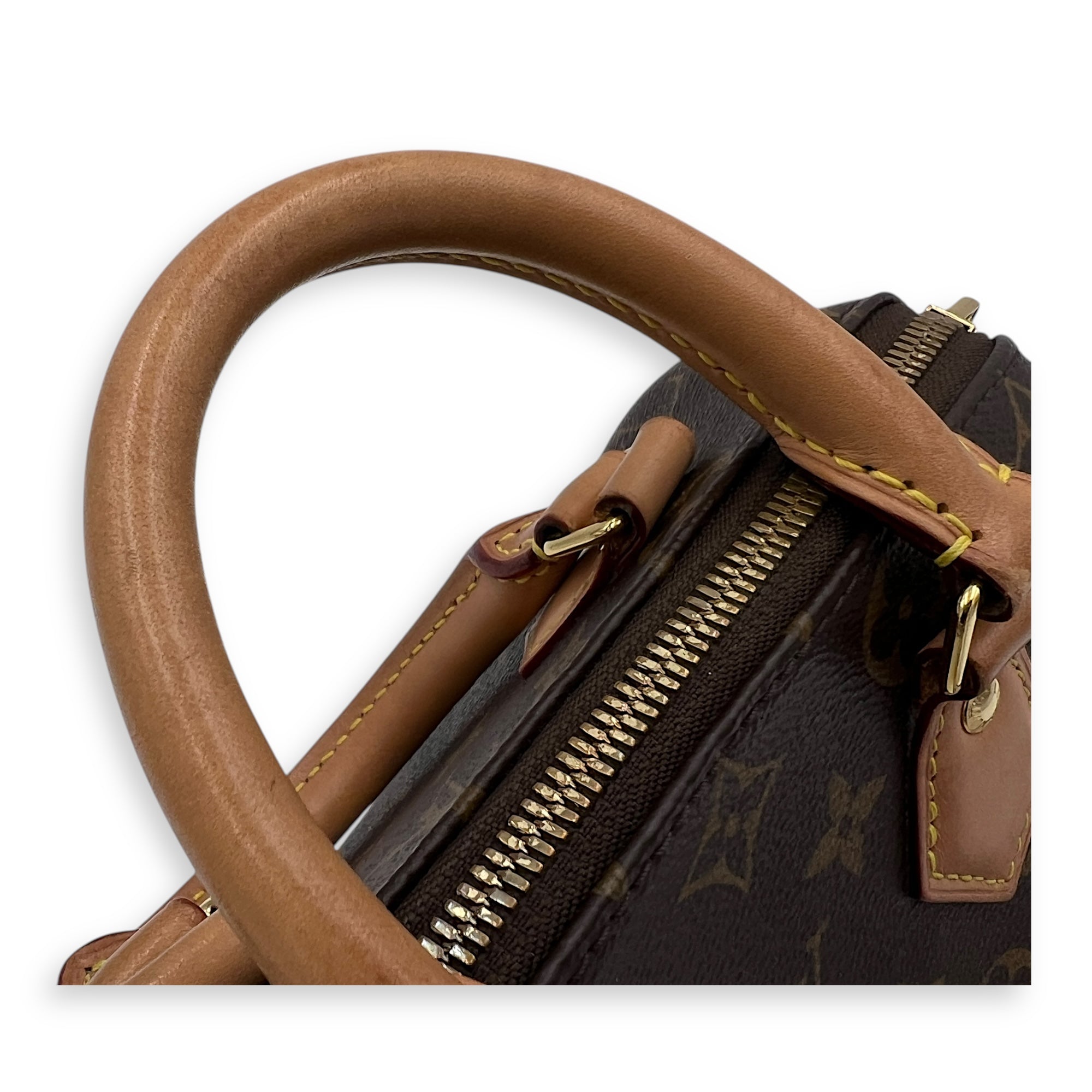 Speedy Bandouliere Top Handle Bag 20 Brown in Monogram Coated Canvas, Gold hardware