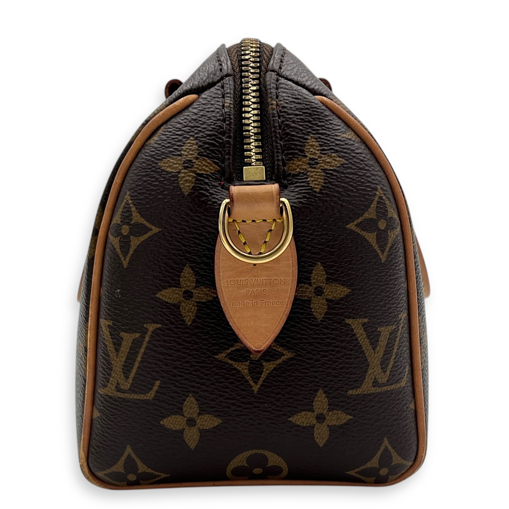 Speedy Bandouliere Top Handle Bag 20 Brown in Monogram Coated Canvas, Gold hardware