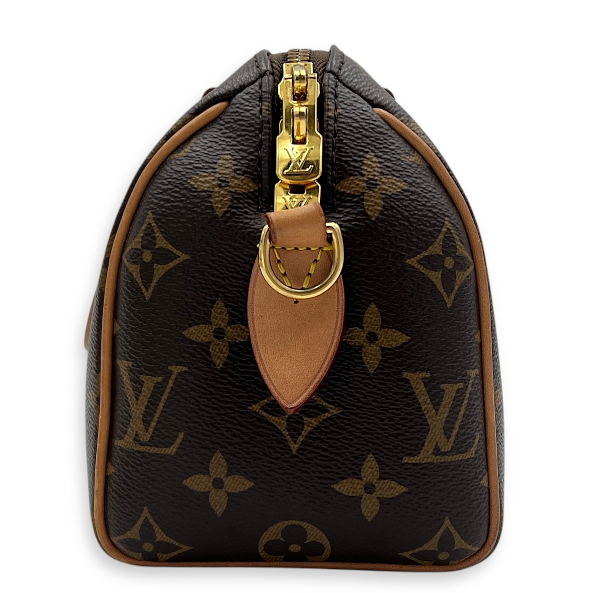 Speedy Bandouliere Top Handle Bag 20 Brown in Monogram Coated Canvas, Gold hardware