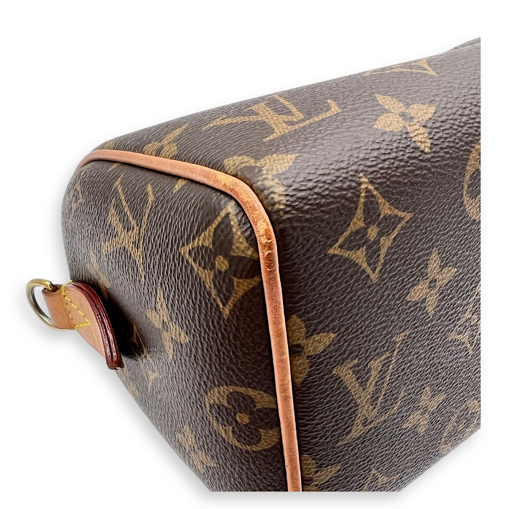 Speedy Bandouliere Top Handle Bag 20 Brown in Monogram Coated Canvas, Gold hardware
