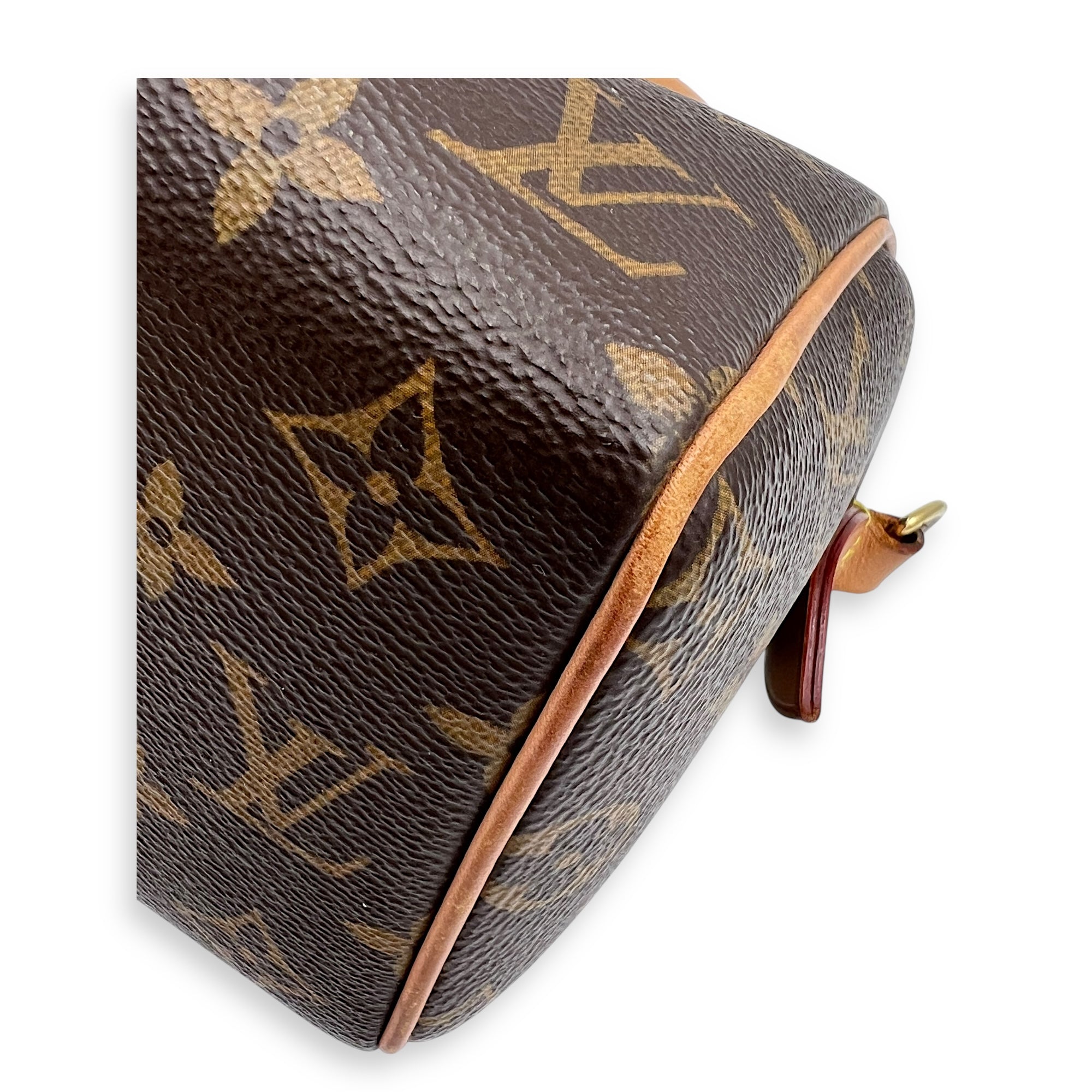 Speedy Bandouliere Top Handle Bag 20 Brown in Monogram Coated Canvas, Gold hardware