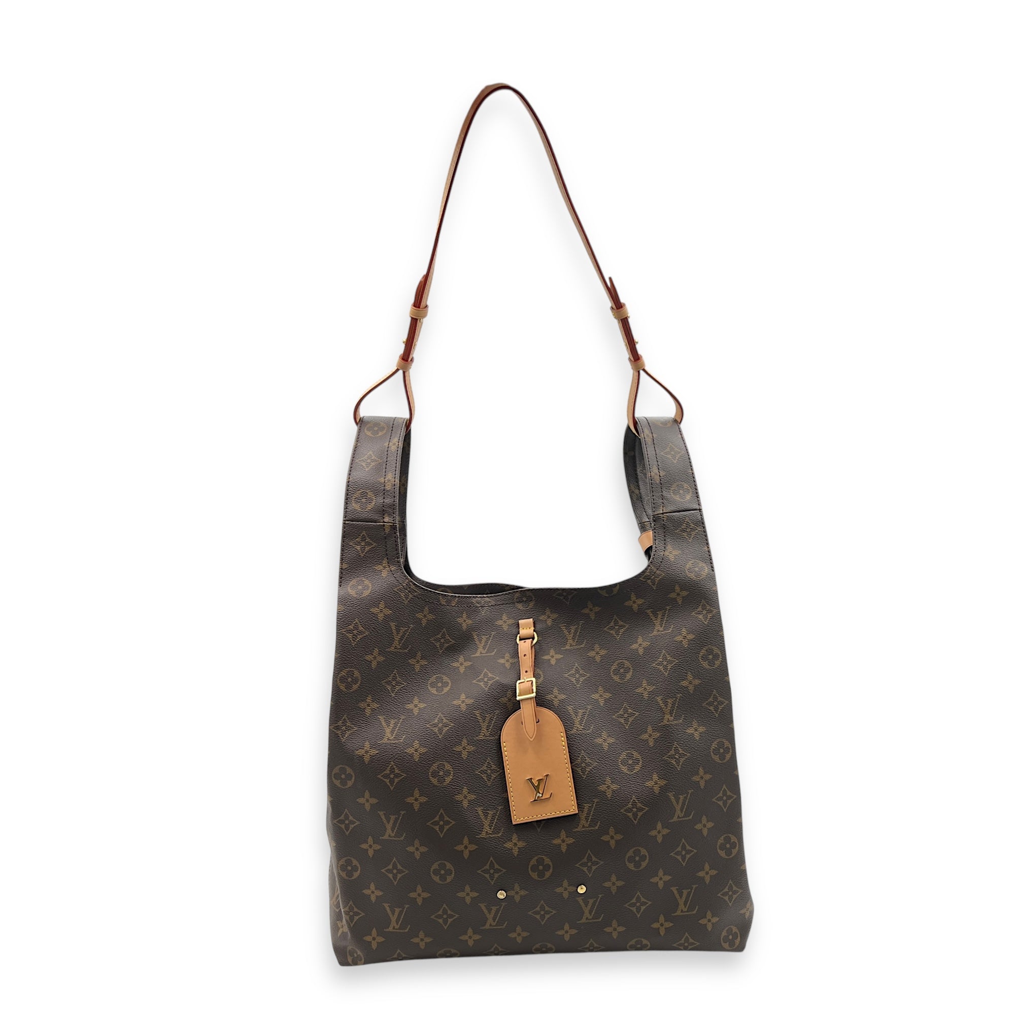 Atlantis Shoulder Bag GM Brown in Monogram Coated Canvas, Gold hardware