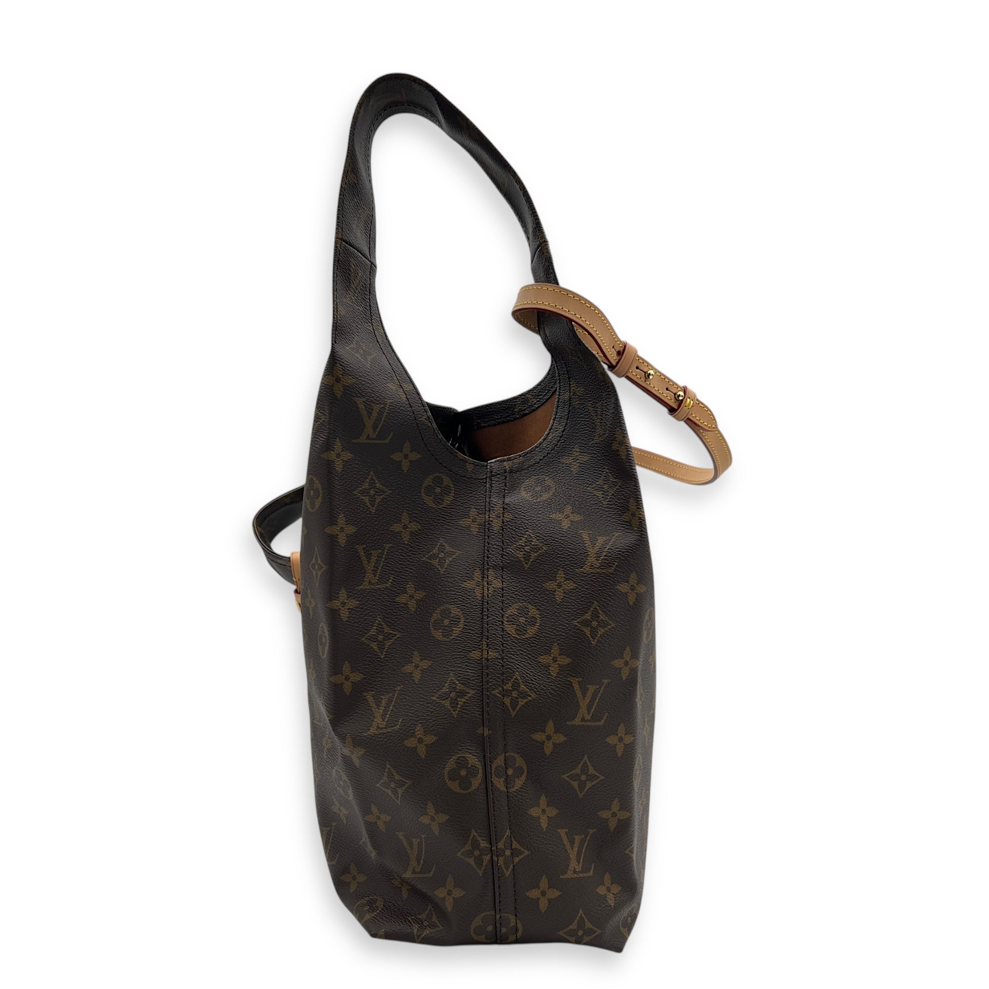 Atlantis Shoulder Bag GM Brown in Monogram Coated Canvas, Gold hardware