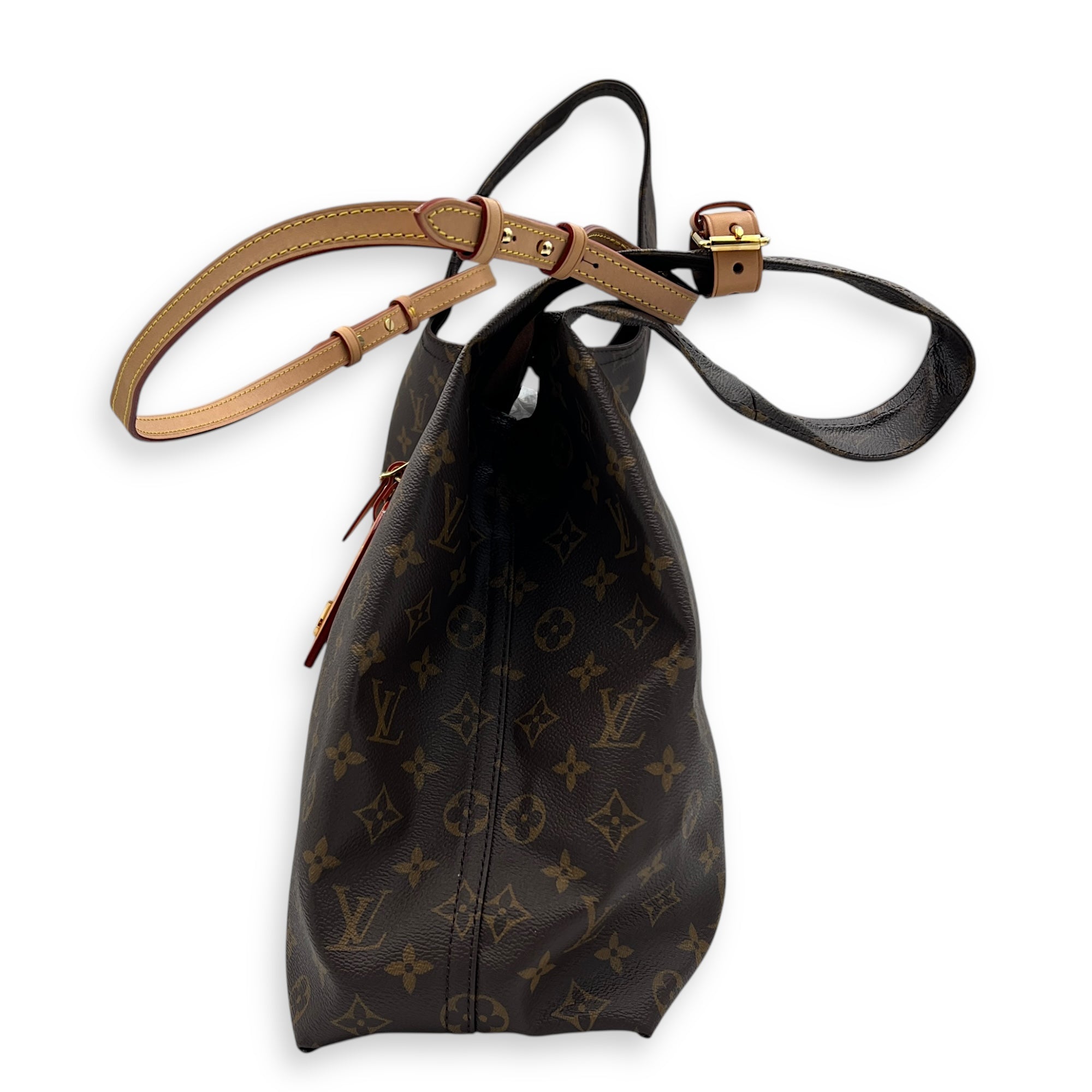 Atlantis Shoulder Bag GM Brown in Monogram Coated Canvas, Gold hardware