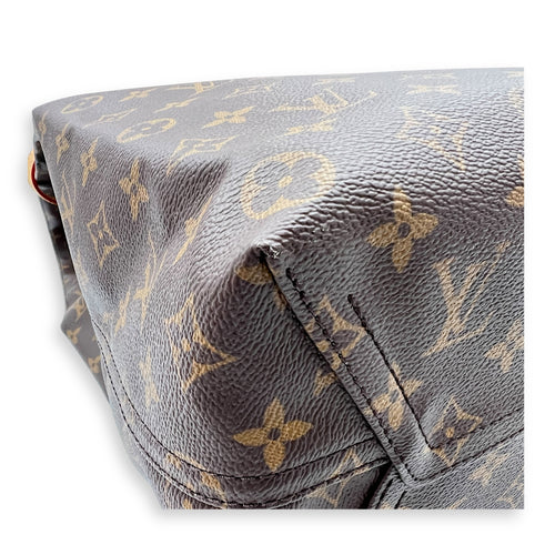 Atlantis Shoulder Bag GM Brown in Monogram Coated Canvas, Gold hardware