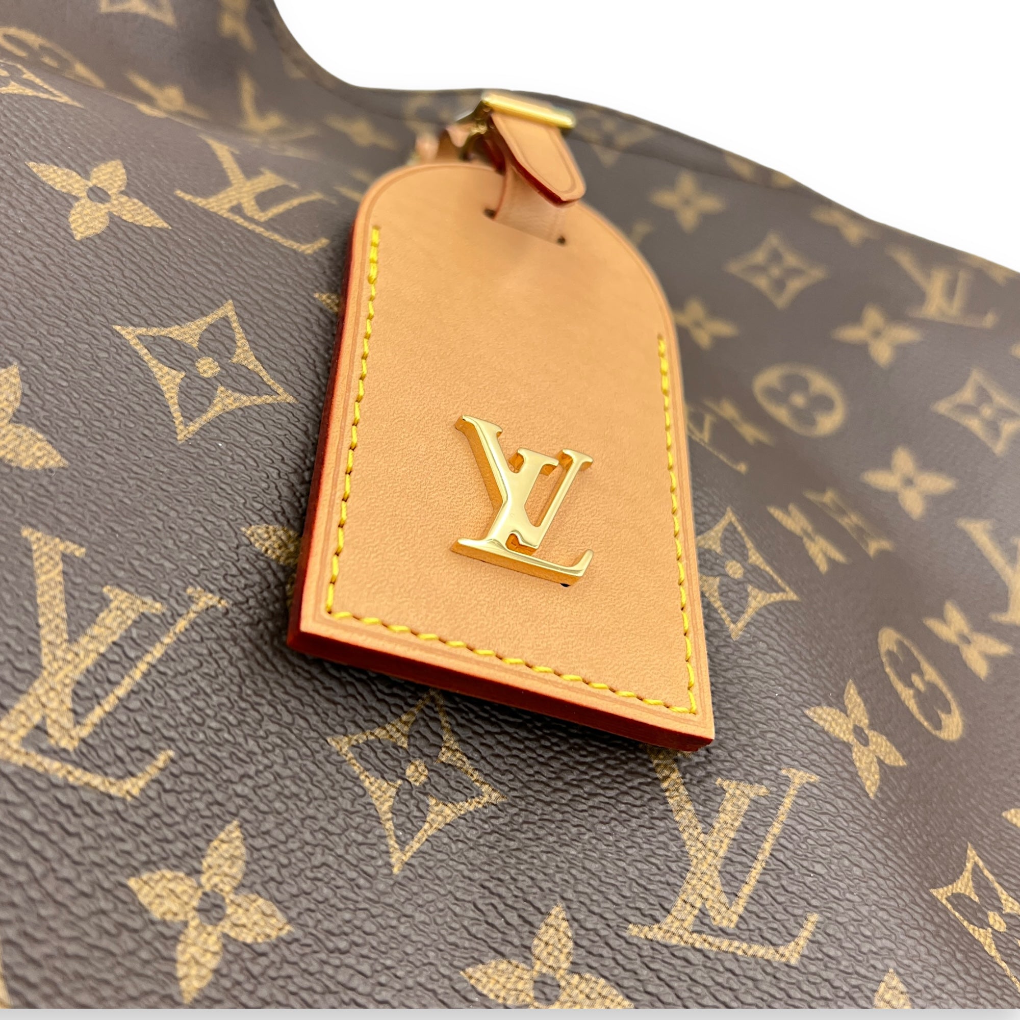 Atlantis Shoulder Bag GM Brown in Monogram Coated Canvas, Gold hardware