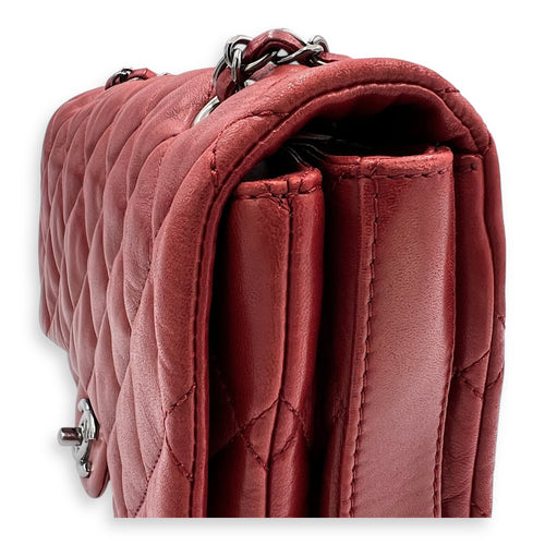 Accordion  Shoulder Bag Red in Lambskin, Gunmetal hardware