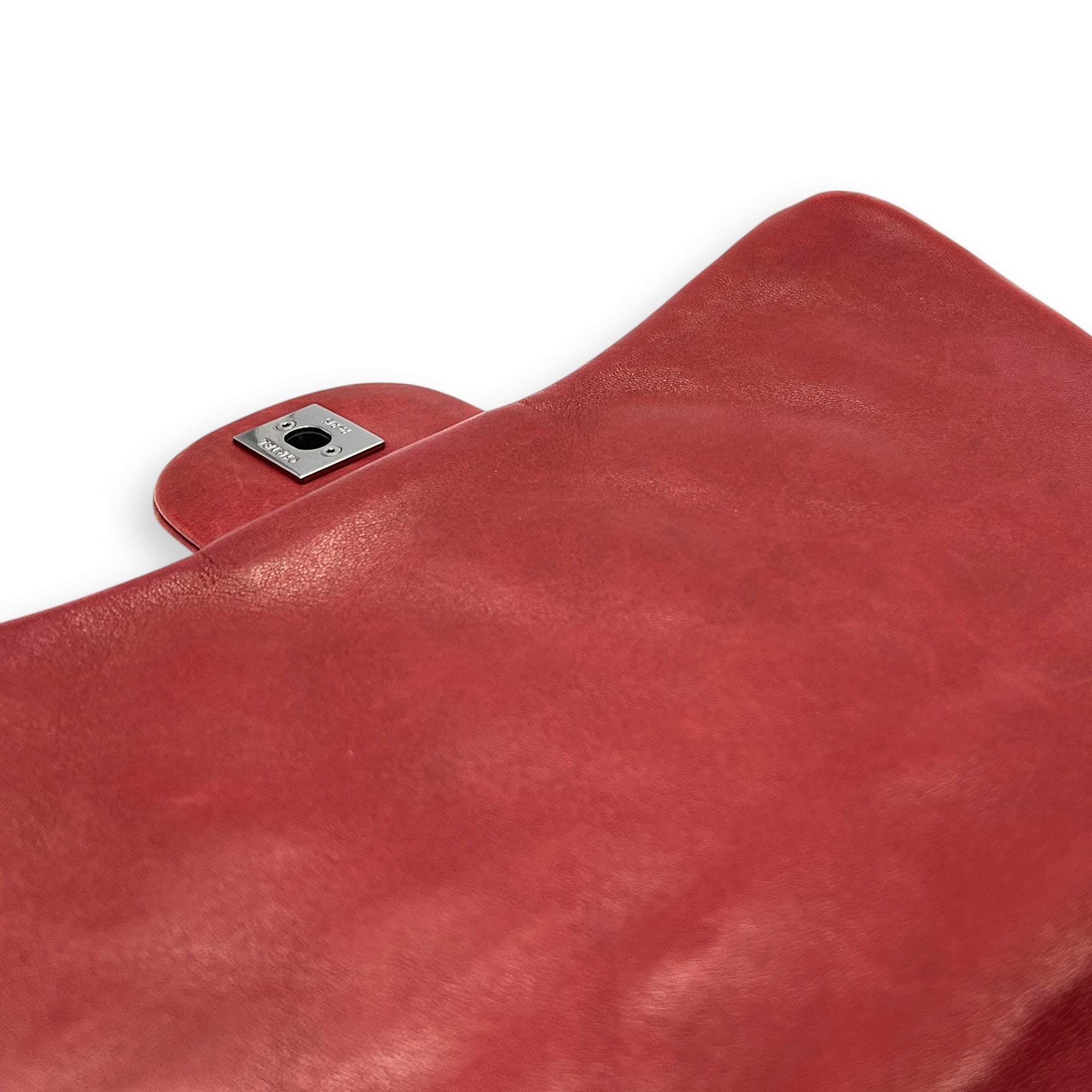 Accordion  Shoulder Bag Red in Lambskin, Gunmetal hardware