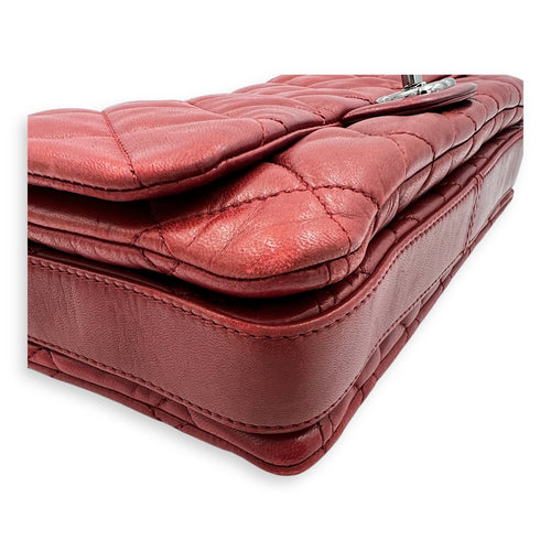 Accordion  Shoulder Bag Red in Lambskin, Gunmetal hardware