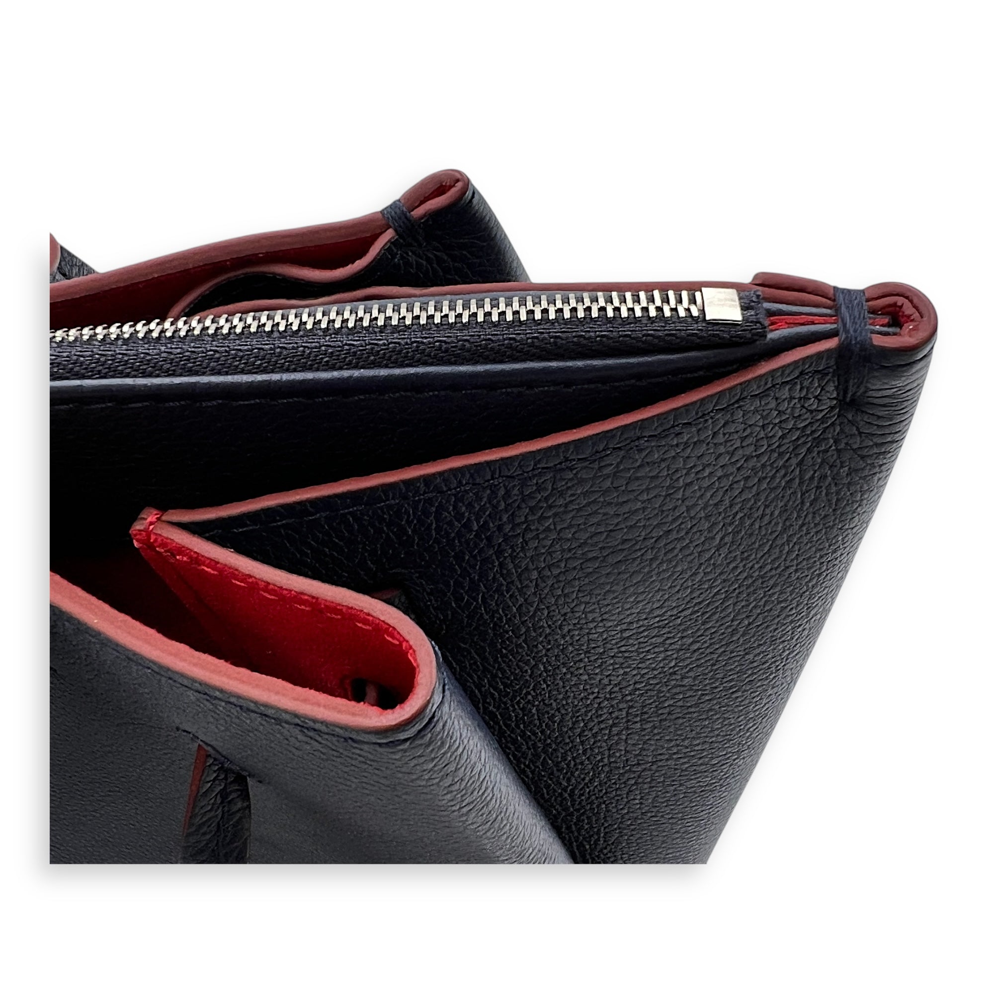 Lock Me Tote Bag Blue in Calfskin, Silver hardware