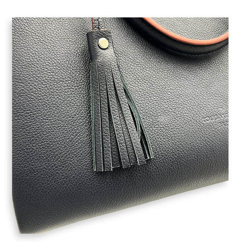 Lock Me Tote Bag Blue in Calfskin, Silver hardware