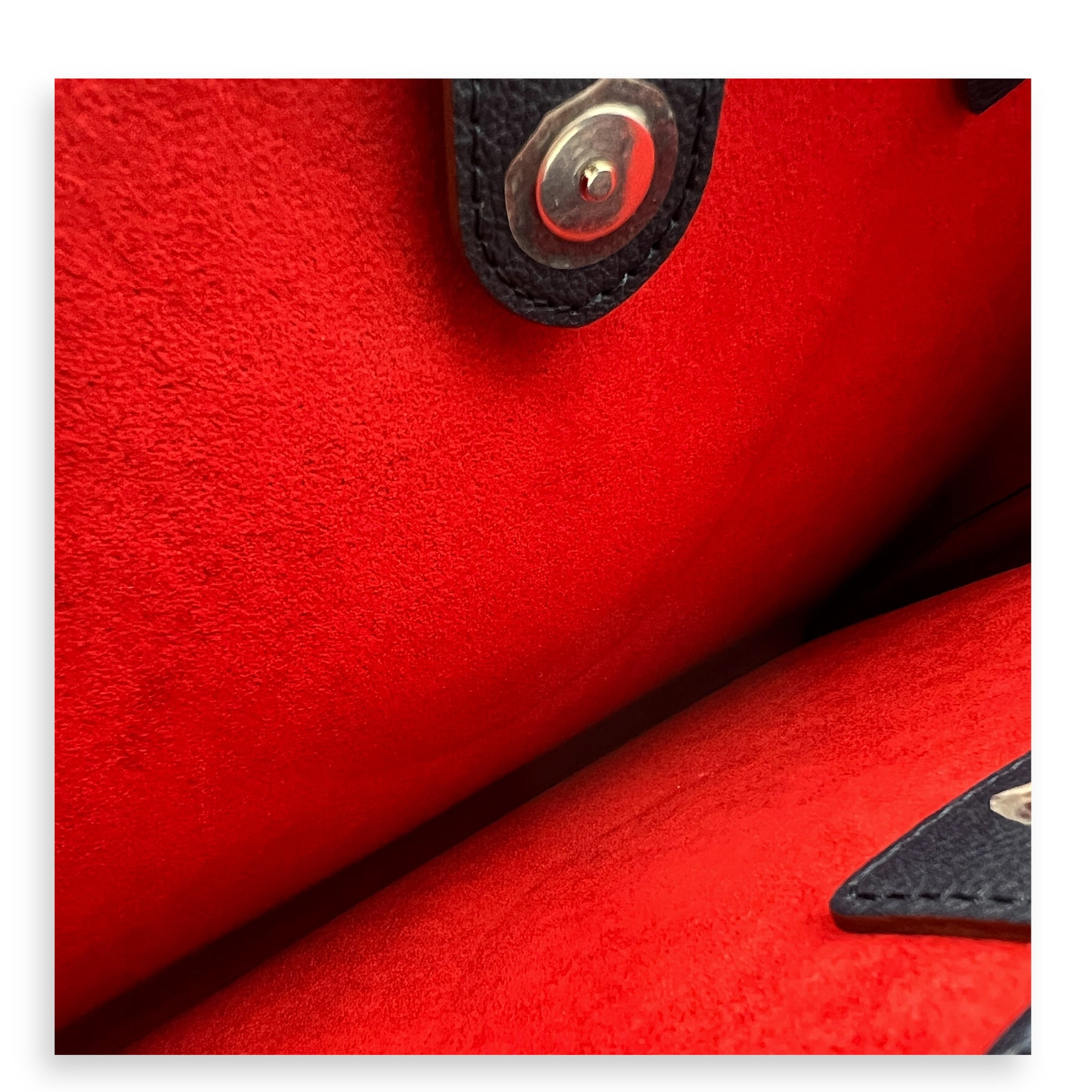 Lock Me Tote Bag Blue in Calfskin, Silver hardware