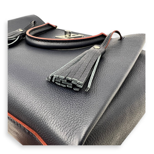 Lock Me Tote Bag Blue in Calfskin, Silver hardware