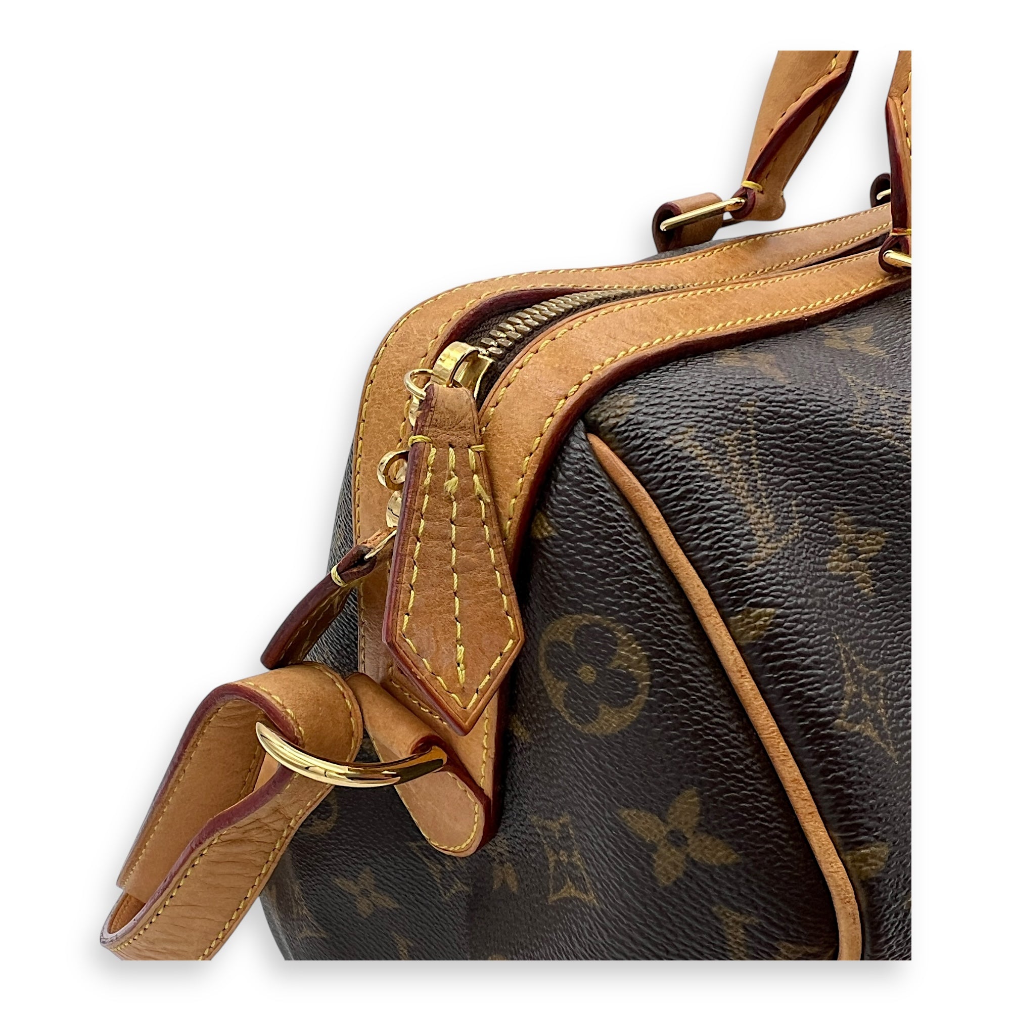 Sofia Coppola  Duffle Bag Brown in Monogram Coated Canvas, Gold hardware