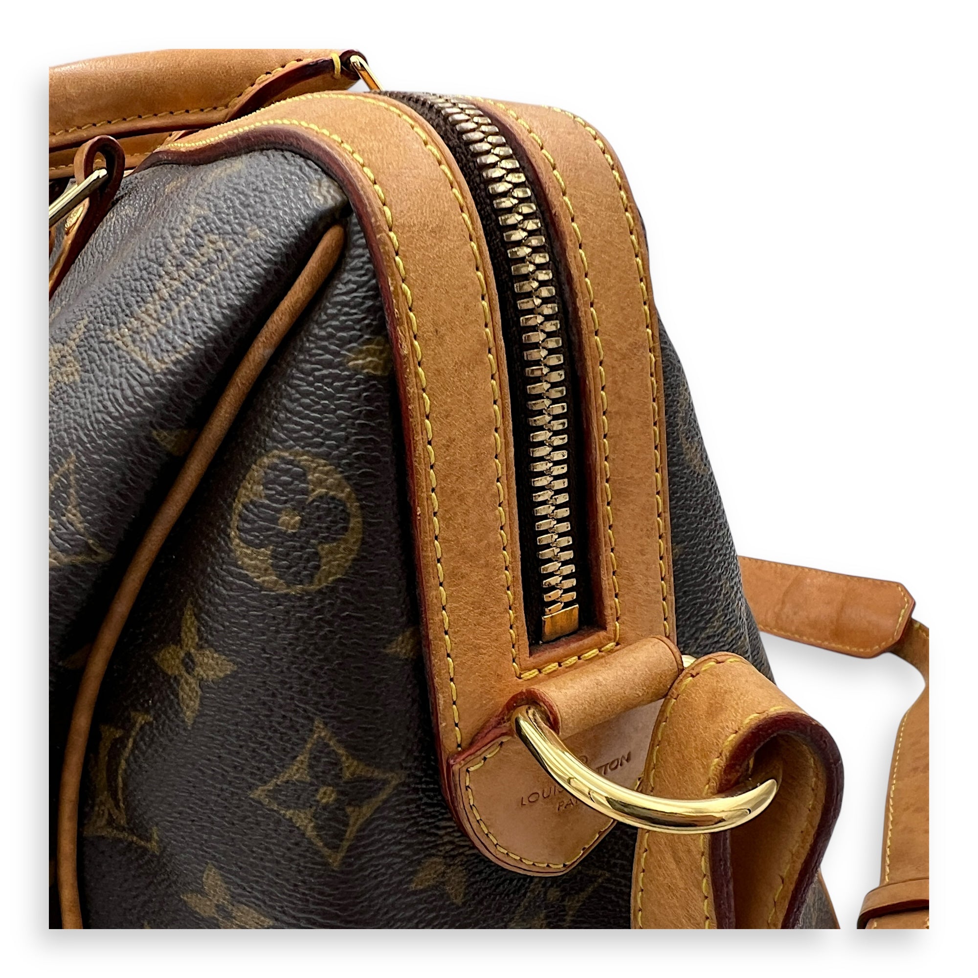 Sofia Coppola  Duffle Bag Brown in Monogram Coated Canvas, Gold hardware