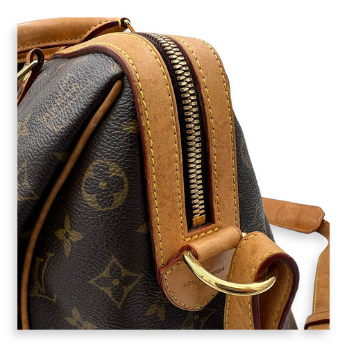 Sofia Coppola  Duffle Bag Brown in Monogram Coated Canvas, Gold hardware