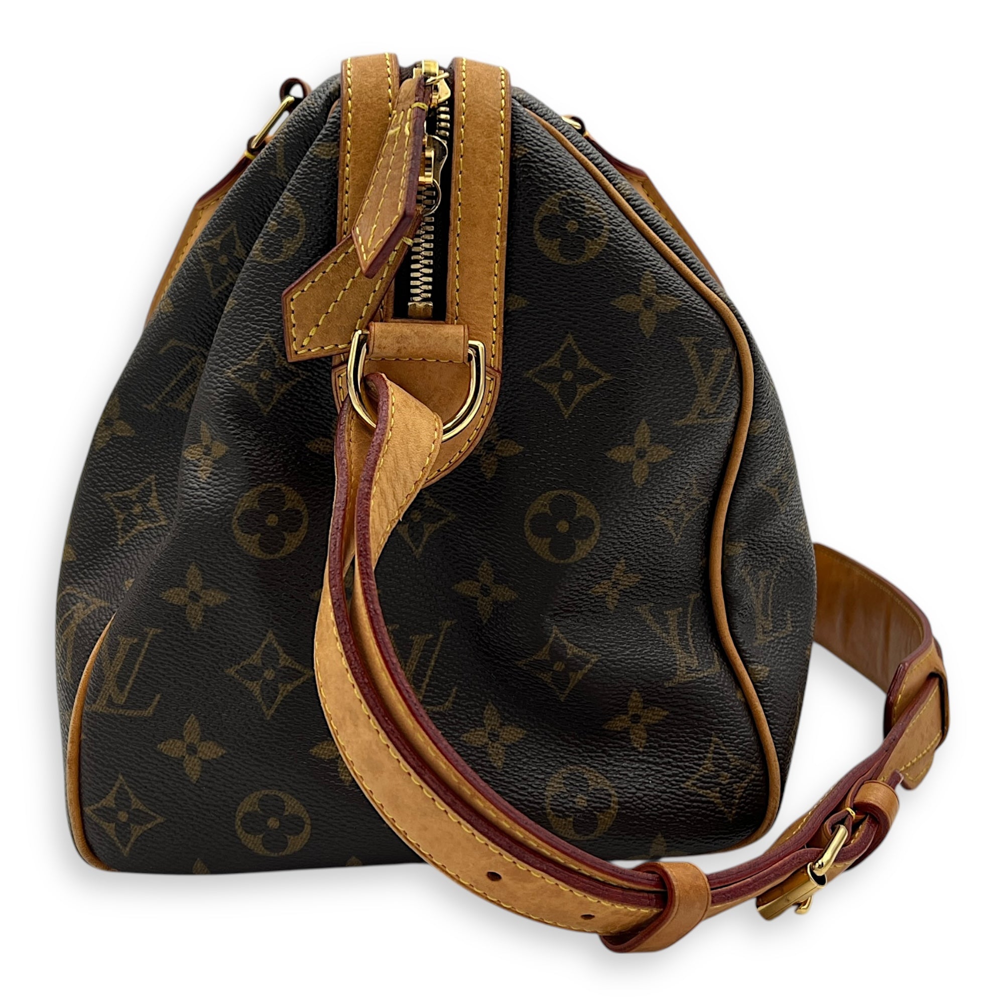 Sofia Coppola  Duffle Bag Brown in Monogram Coated Canvas, Gold hardware