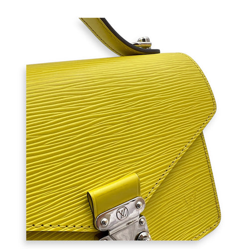 Monceau Crossbody Bag Yellow in Epi Leather, Silver hardware