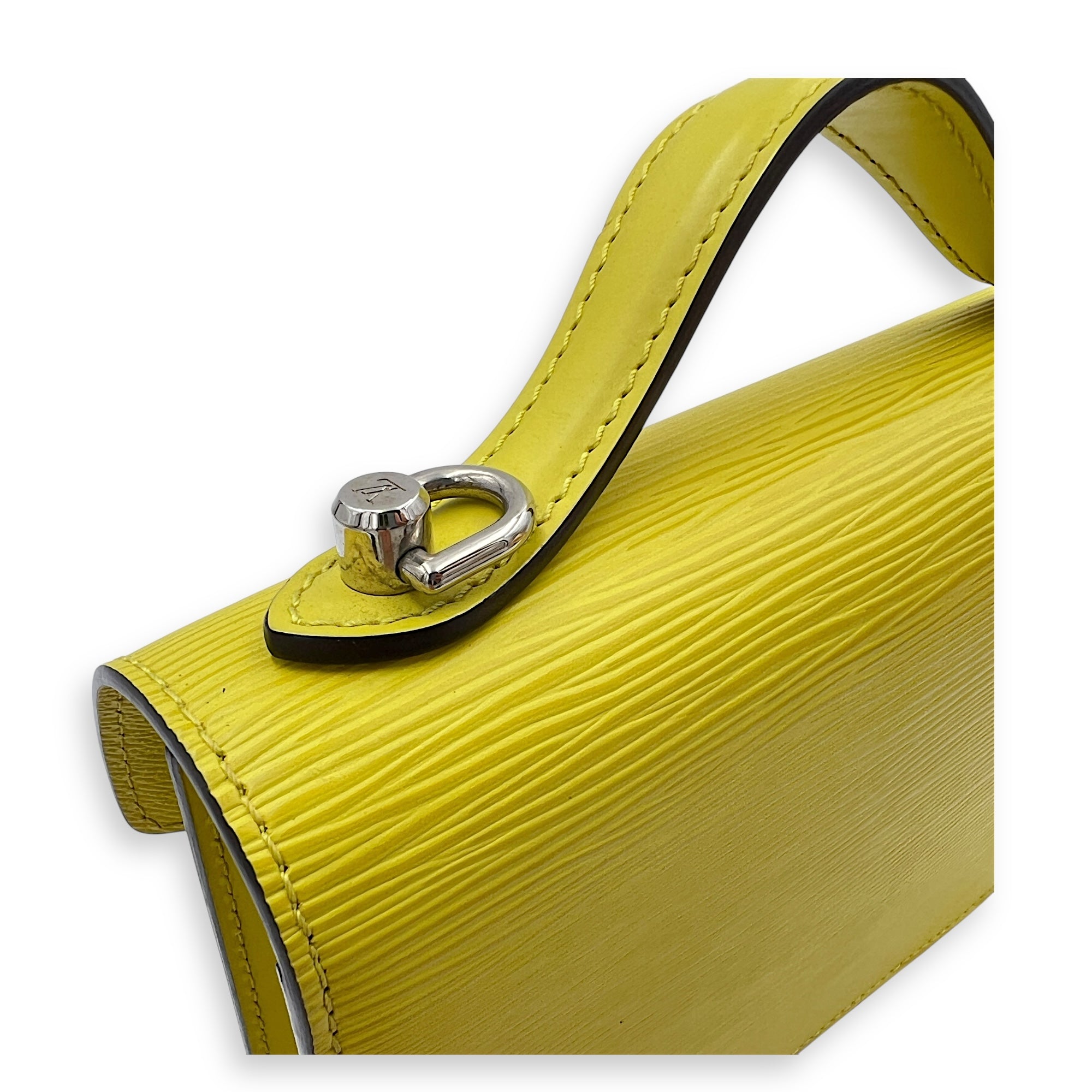 Monceau Crossbody Bag Yellow in Epi Leather, Silver hardware