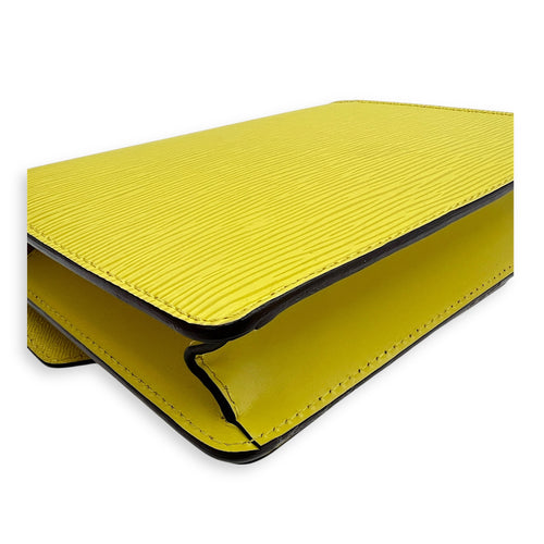 Monceau Crossbody Bag Yellow in Epi Leather, Silver hardware