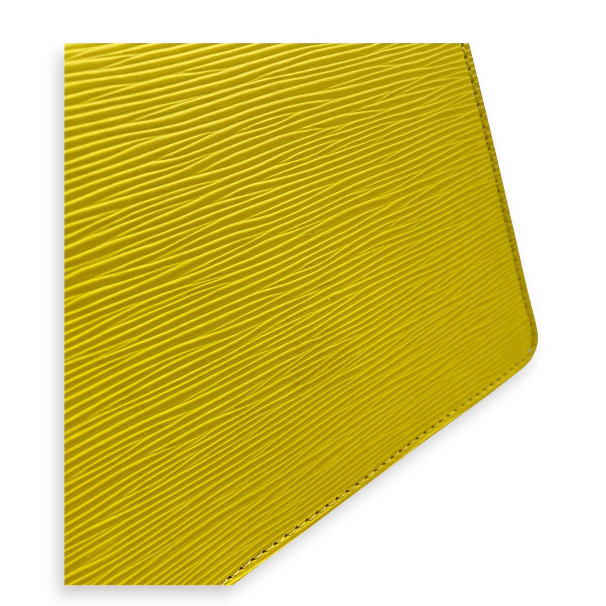 Monceau Crossbody Bag Yellow in Epi Leather, Silver hardware