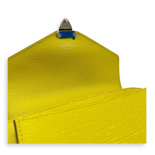 Monceau Crossbody Bag Yellow in Epi Leather, Silver hardware