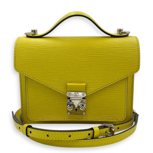 Monceau Crossbody Bag Yellow in Epi Leather, Silver hardware