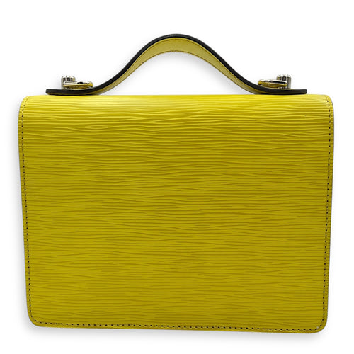 Monceau Crossbody Bag Yellow in Epi Leather, Silver hardware