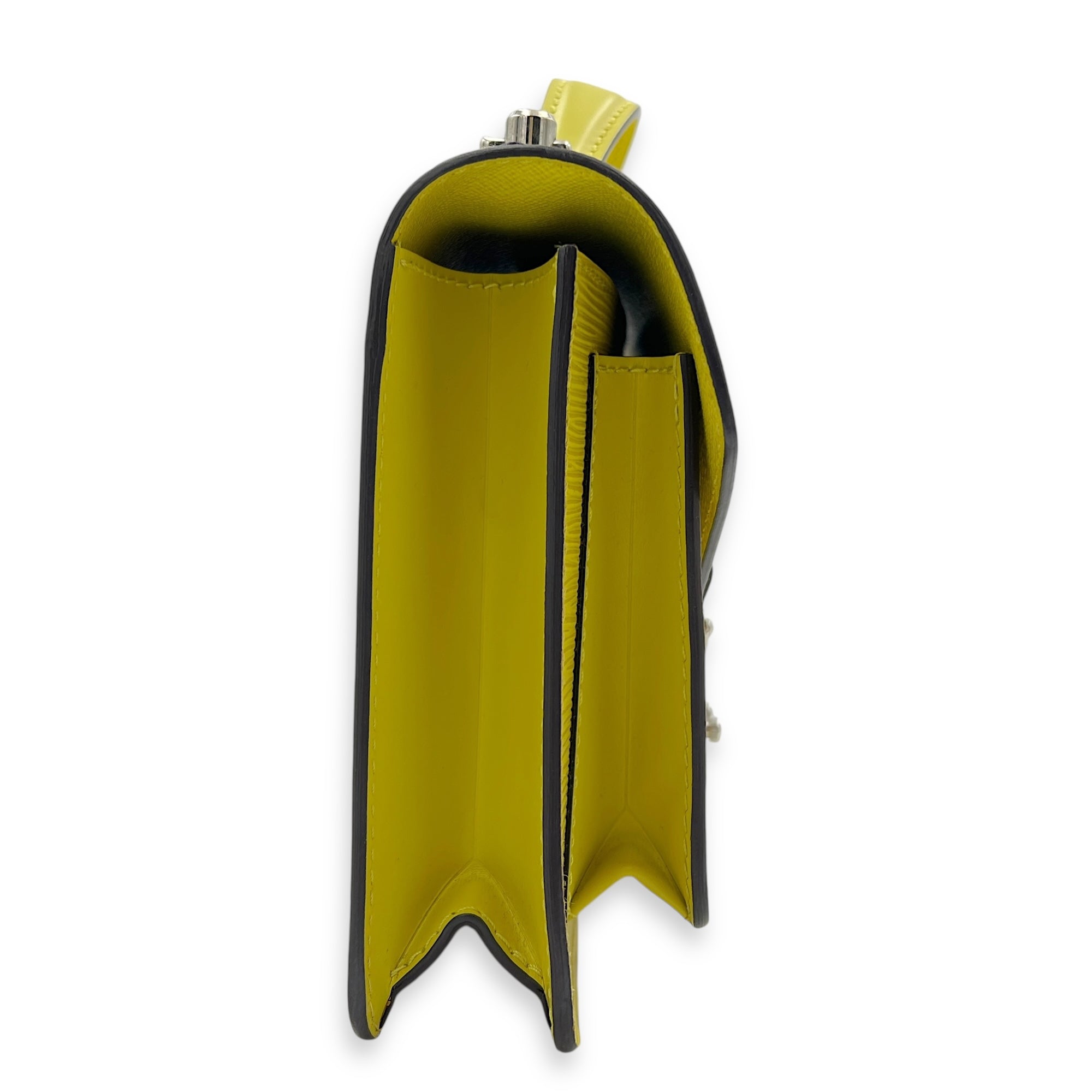 Monceau Crossbody Bag Yellow in Epi Leather, Silver hardware