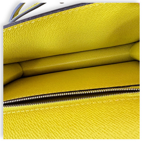 Monceau Crossbody Bag Yellow in Epi Leather, Silver hardware