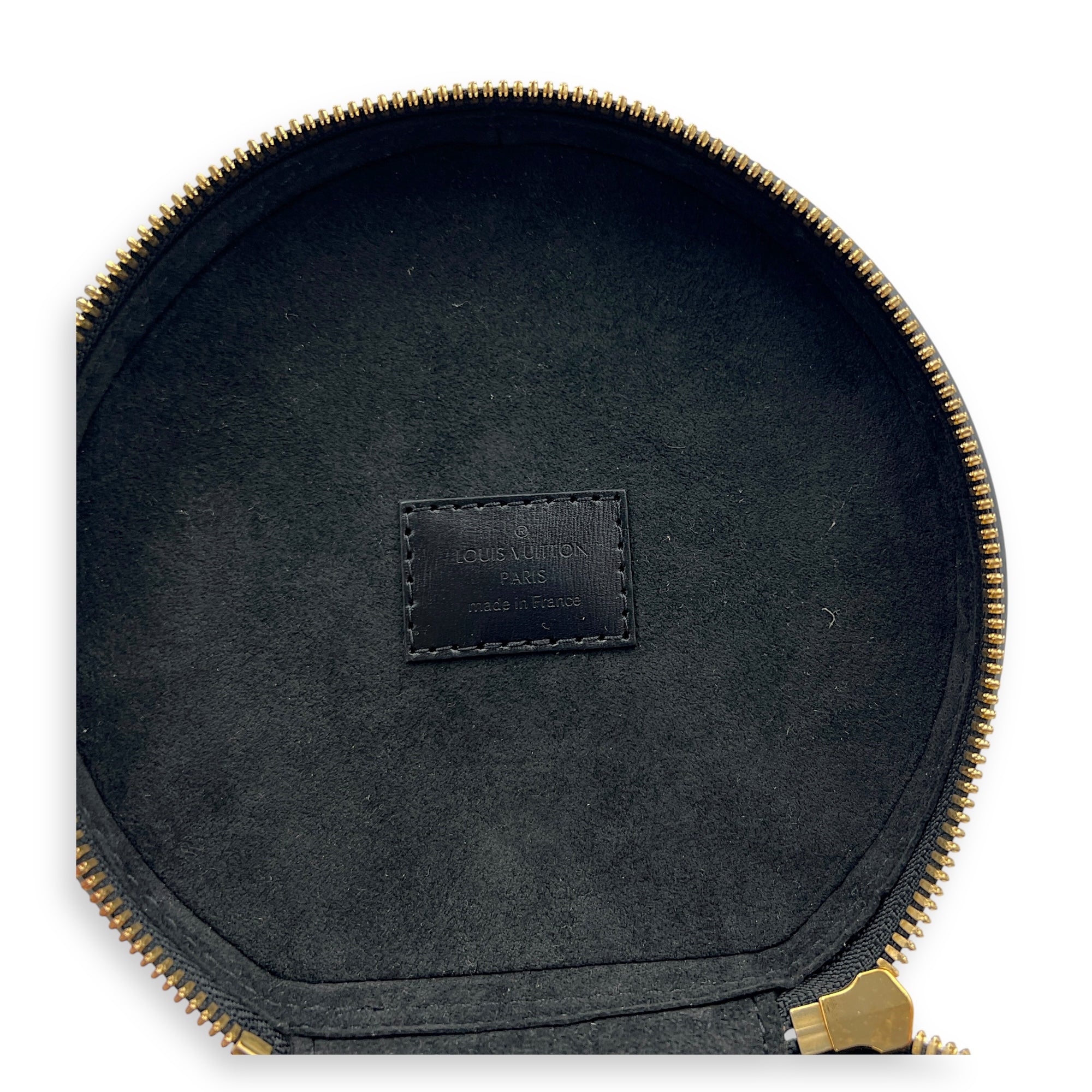 Cannes Brown Bucket Bag in Monogram Coated Canvas, Gold hardware