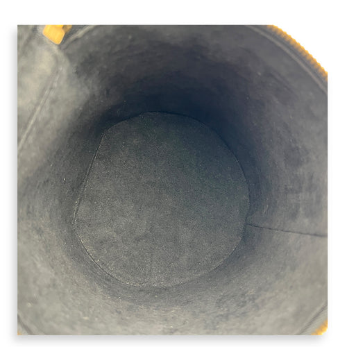 Cannes Brown Bucket Bag in Monogram Coated Canvas, Gold hardware