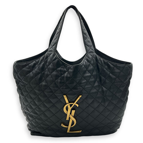 ICare Shoulder Bag Black in Lambskin, Gold hardware