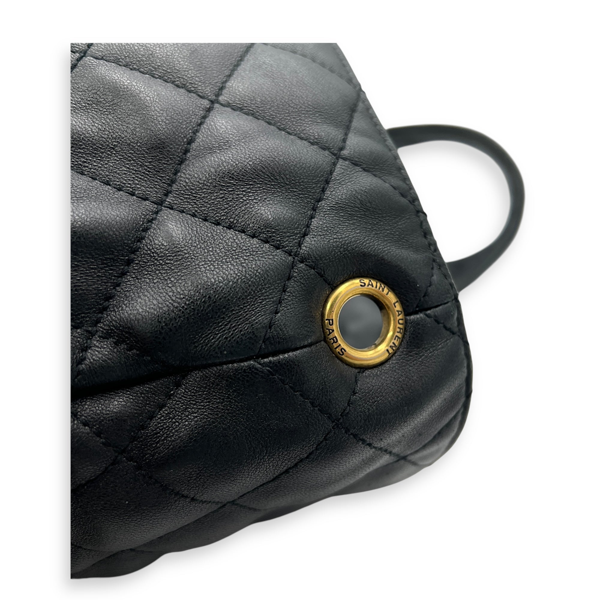 ICare Shoulder Bag Black in Lambskin, Gold hardware