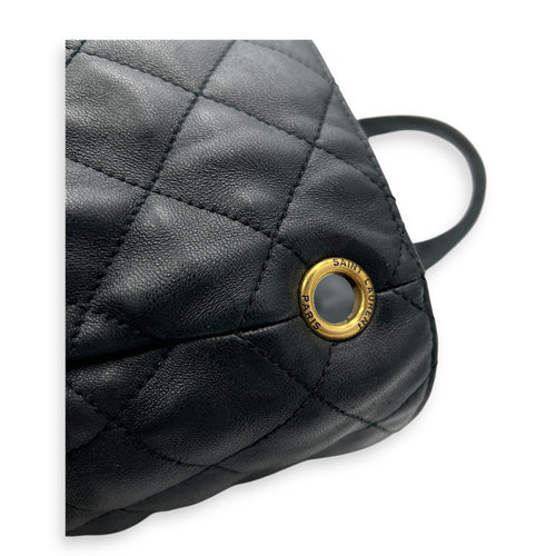 ICare Shoulder Bag Black in Lambskin, Gold hardware