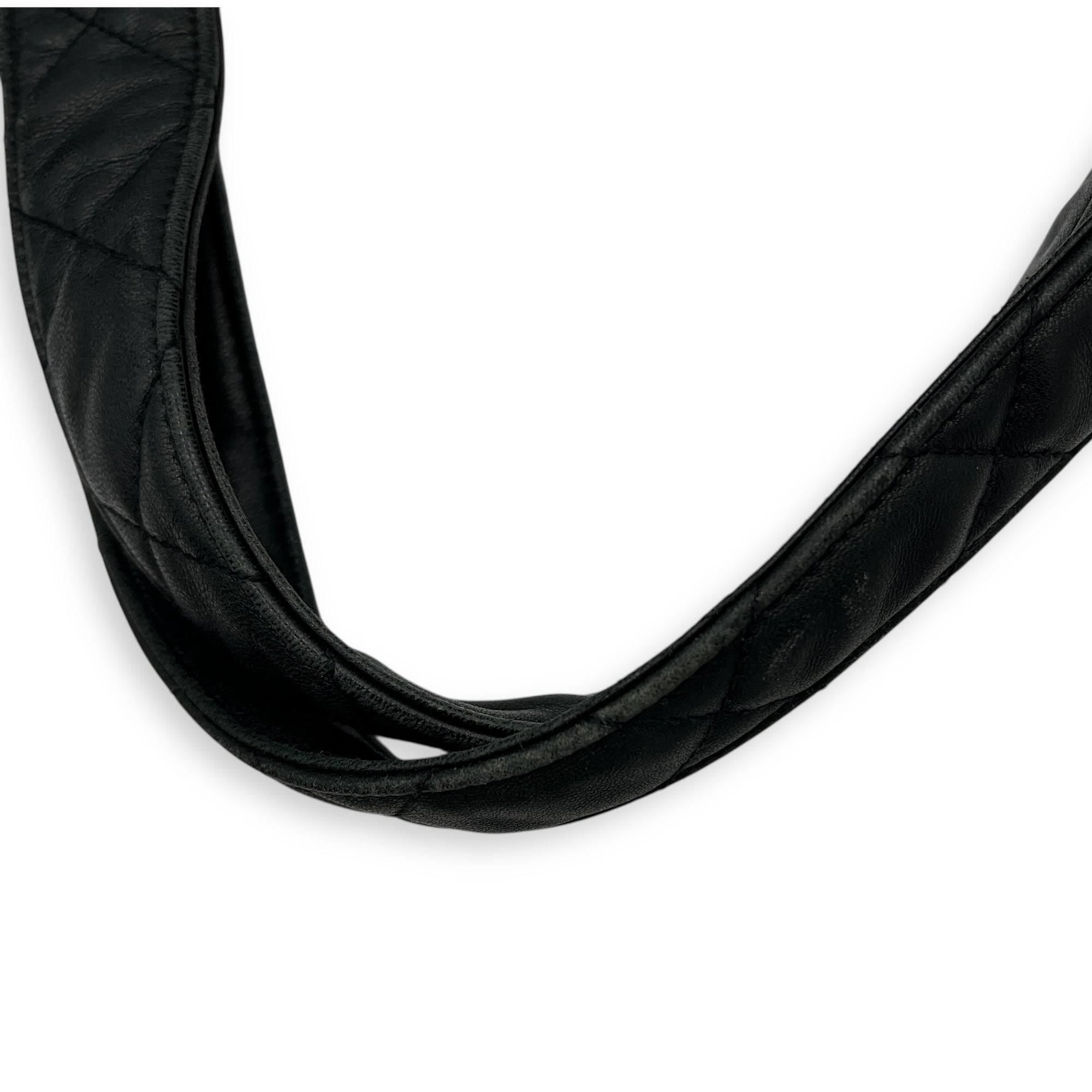 ICare Shoulder Bag Black in Lambskin, Gold hardware