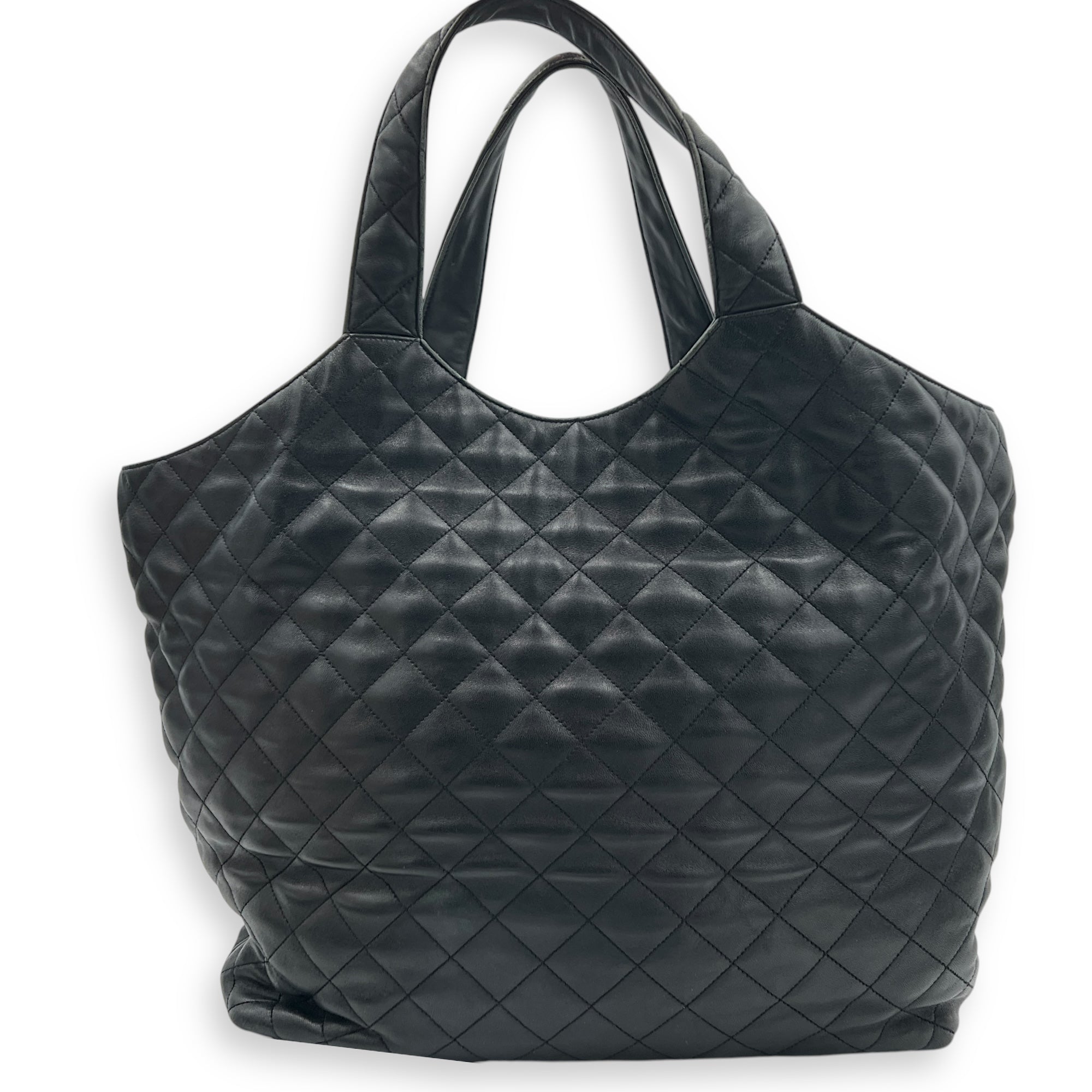 ICare Shoulder Bag Black in Lambskin, Gold hardware