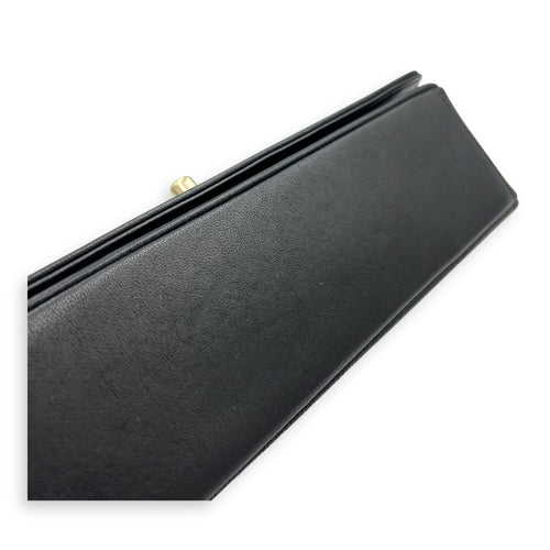 Mademoiselle Shoulder Bag Black in Calfskin, Gold hardware