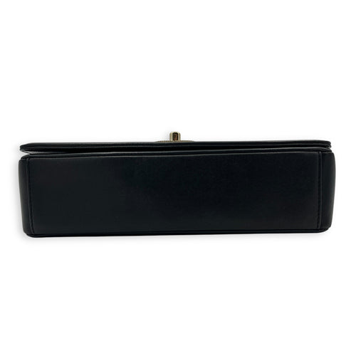 Mademoiselle Shoulder Bag Black in Calfskin, Gold hardware