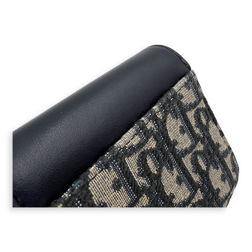 Lotus Wallet Blue in Jacquard, Gold hardware