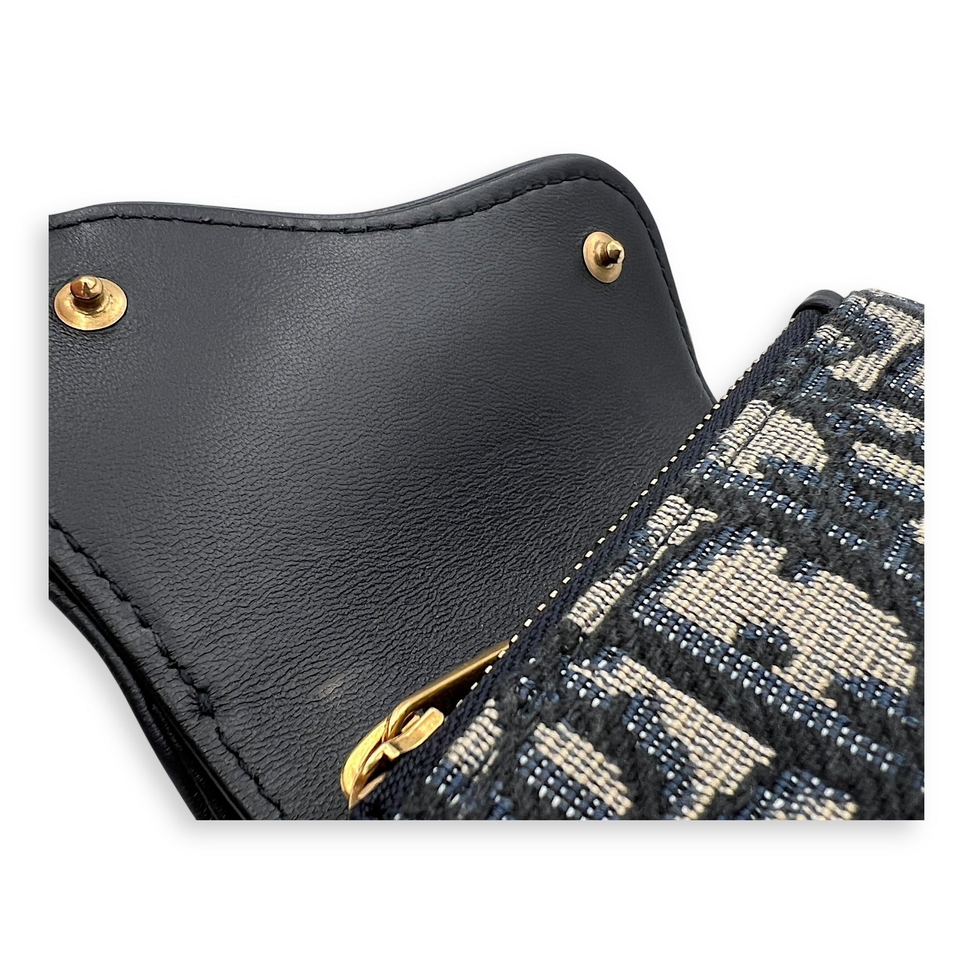Lotus Wallet Blue in Jacquard, Gold hardware