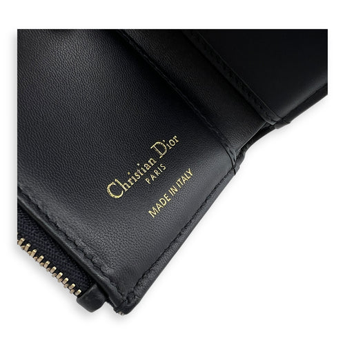 Lotus Wallet Blue in Jacquard, Gold hardware