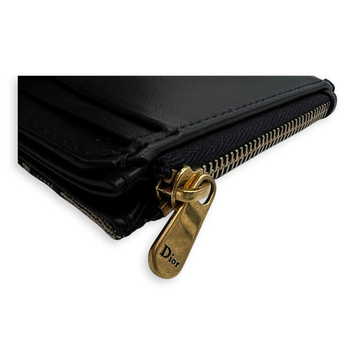 Lotus Wallet Blue in Jacquard, Gold hardware