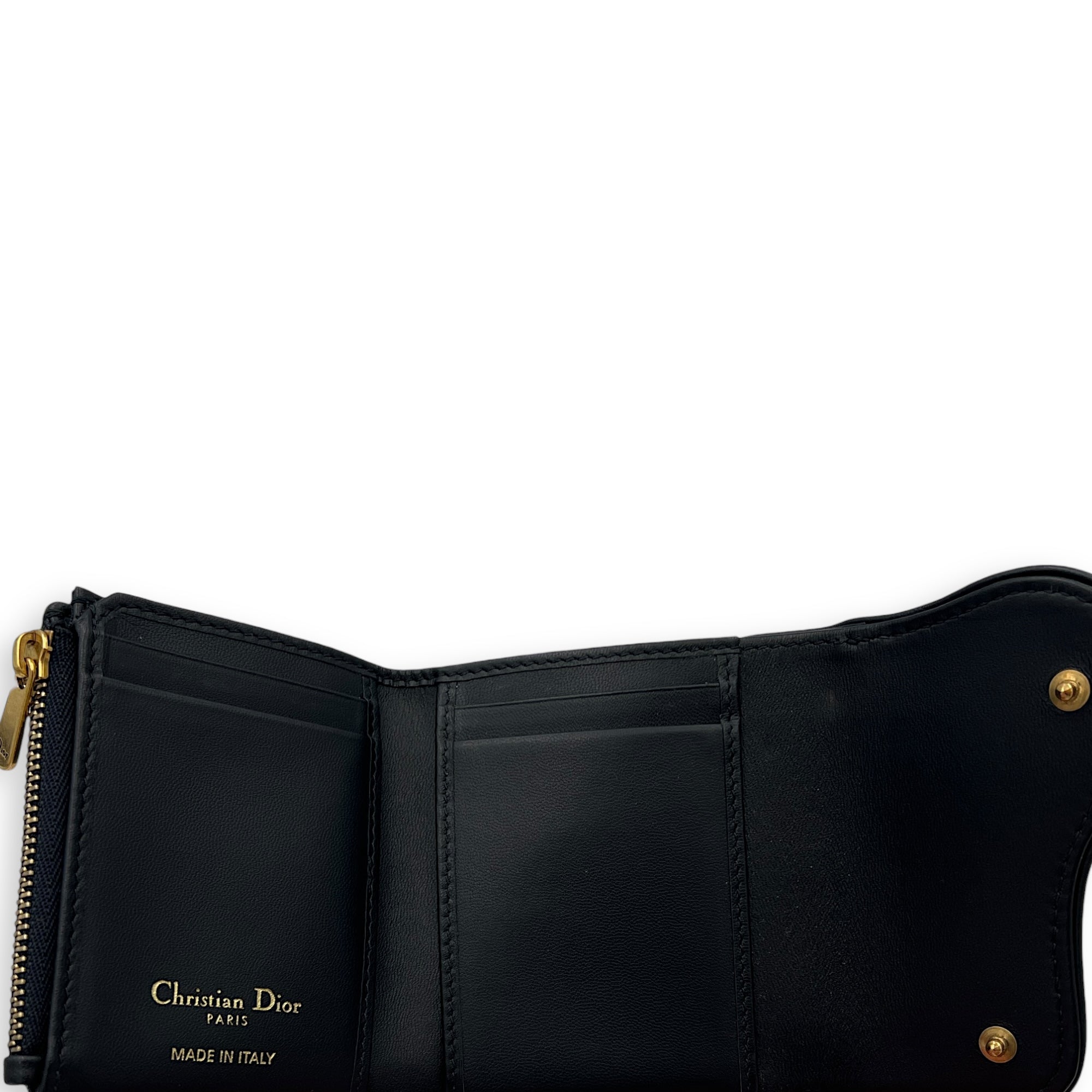 Lotus Wallet Blue in Jacquard, Gold hardware