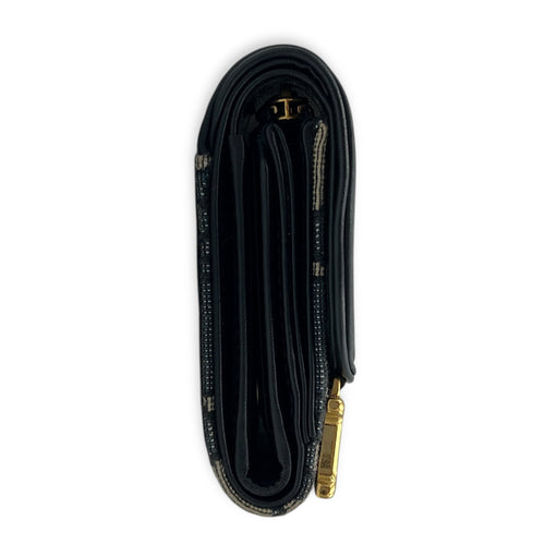 Lotus Wallet Blue in Jacquard, Gold hardware