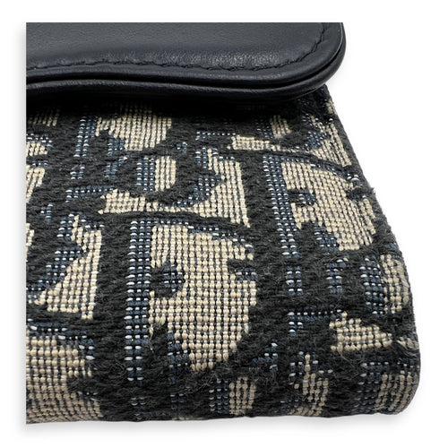 Lotus Wallet Blue in Jacquard, Gold hardware