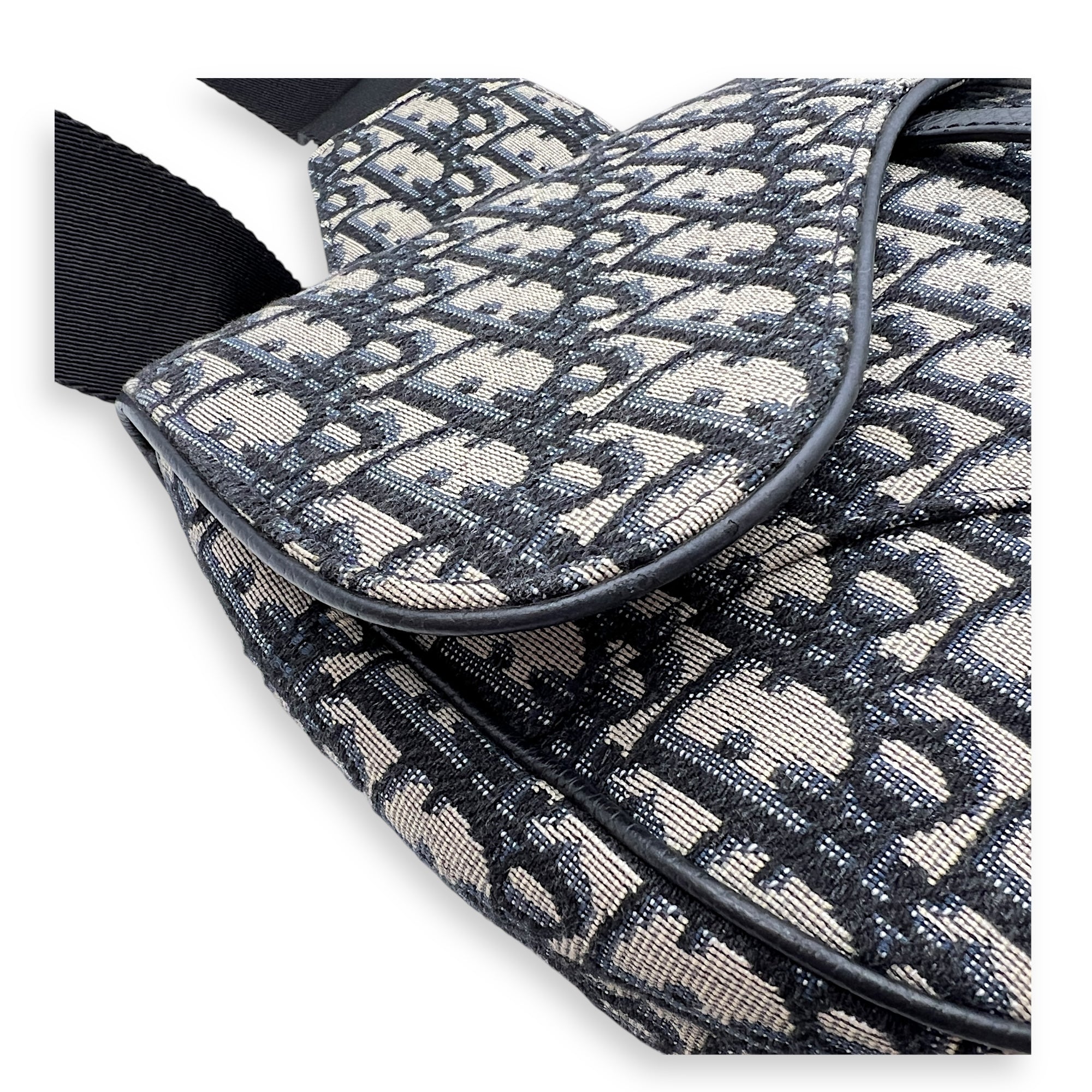 Saddle Crossbody Bag Brown in Jacquard, Silver hardware