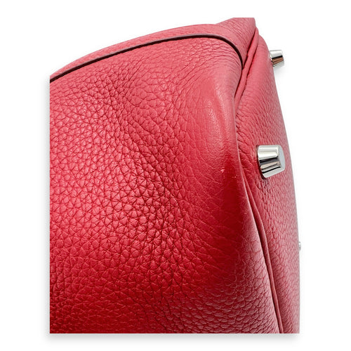 Picotin 18 Rouge Duchesse Bucket Bag in Clemence, Silver hardware