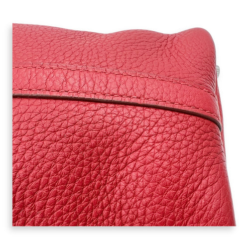 Picotin 18 Rouge Duchesse Bucket Bag in Clemence, Silver hardware