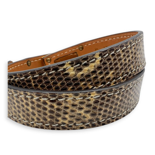 Kelly Double Tour T2 Natural Ombre Bracelet in Lizard, Gold hardware